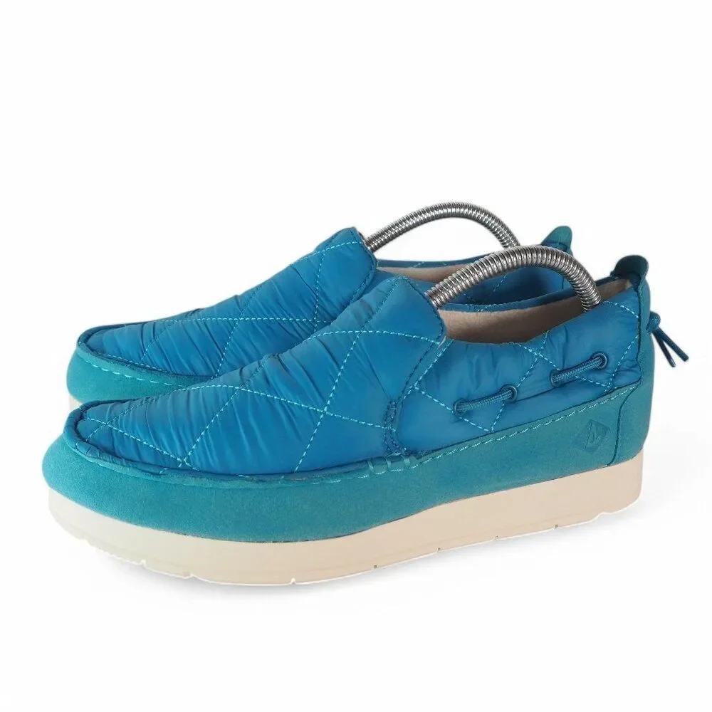 Sperry‎ Moc-Sider Quilted Nylon Casual Shoes Blue STS23794 Men's 8M